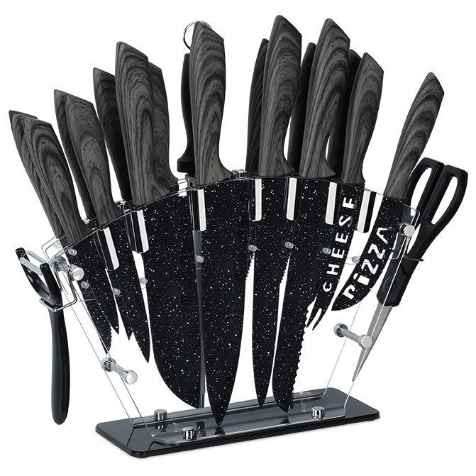 20-Piece Knife Block Set — Full Stainless Cutlery