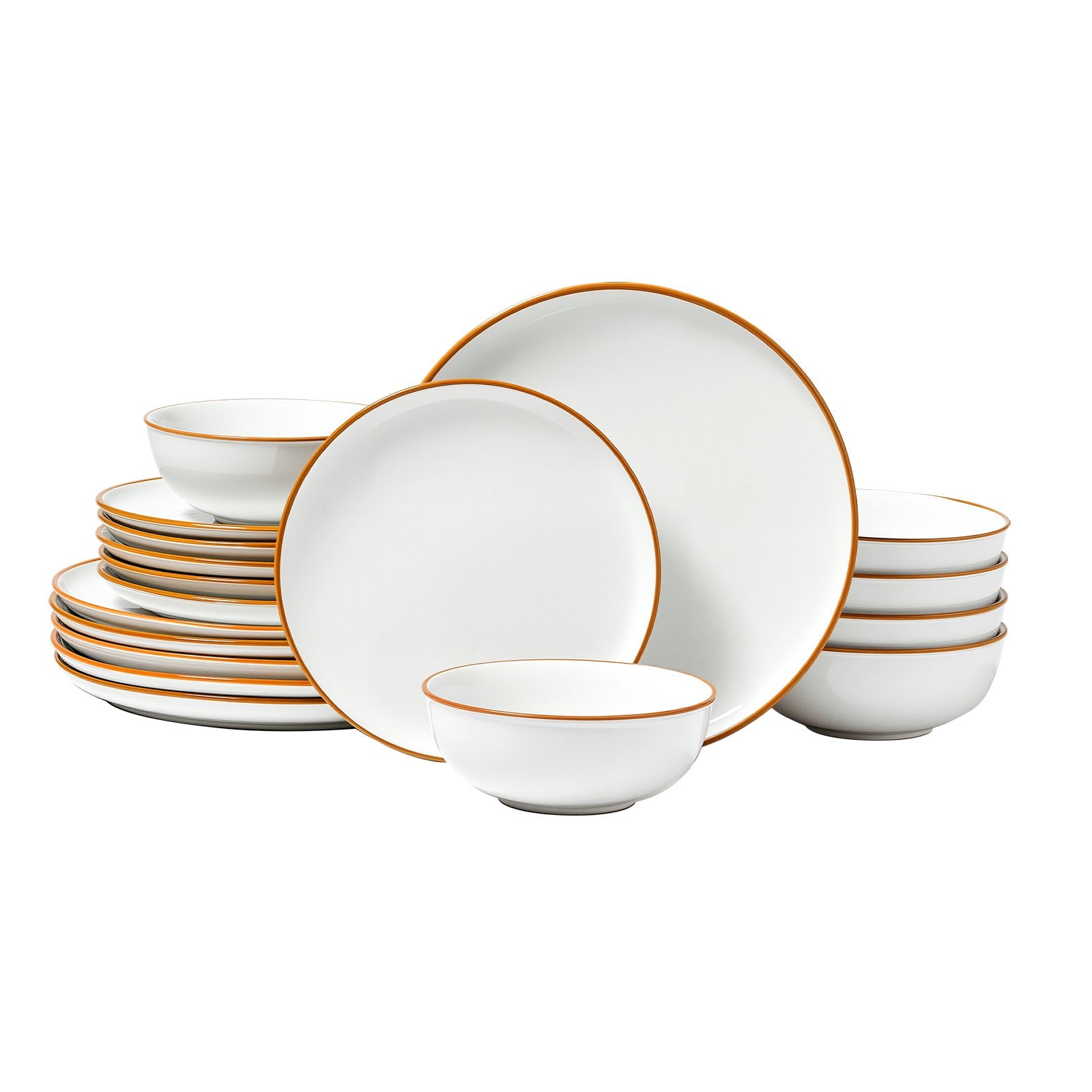 18-Piece Modern Ceramic Dinnerware Set – Scratch-Resistant Service for 6 (White)