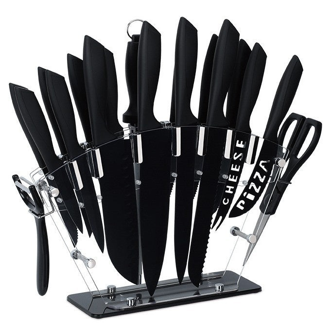 20-Piece Knife Block Set — Full Stainless Cutlery