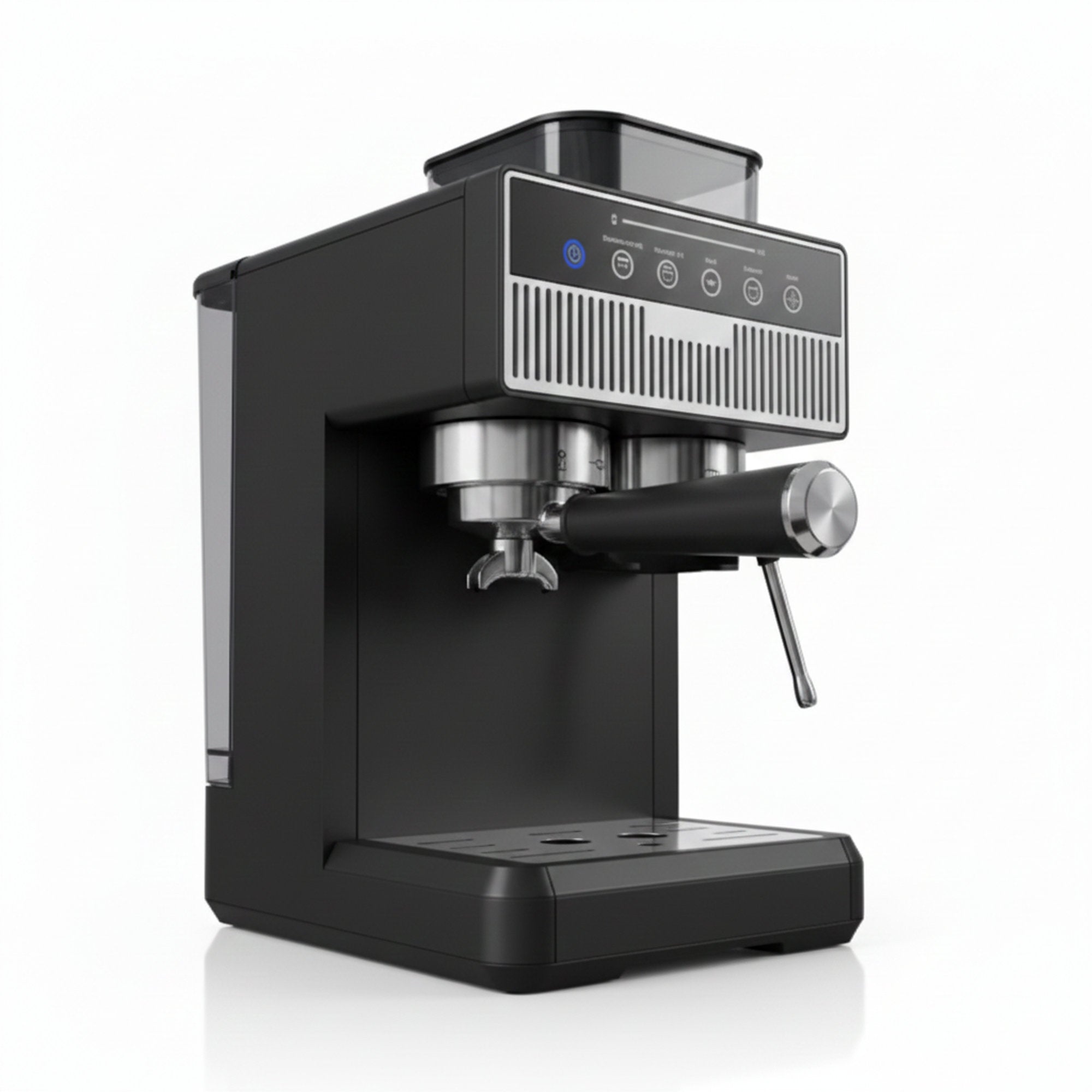 Black espresso machine with a modern design 